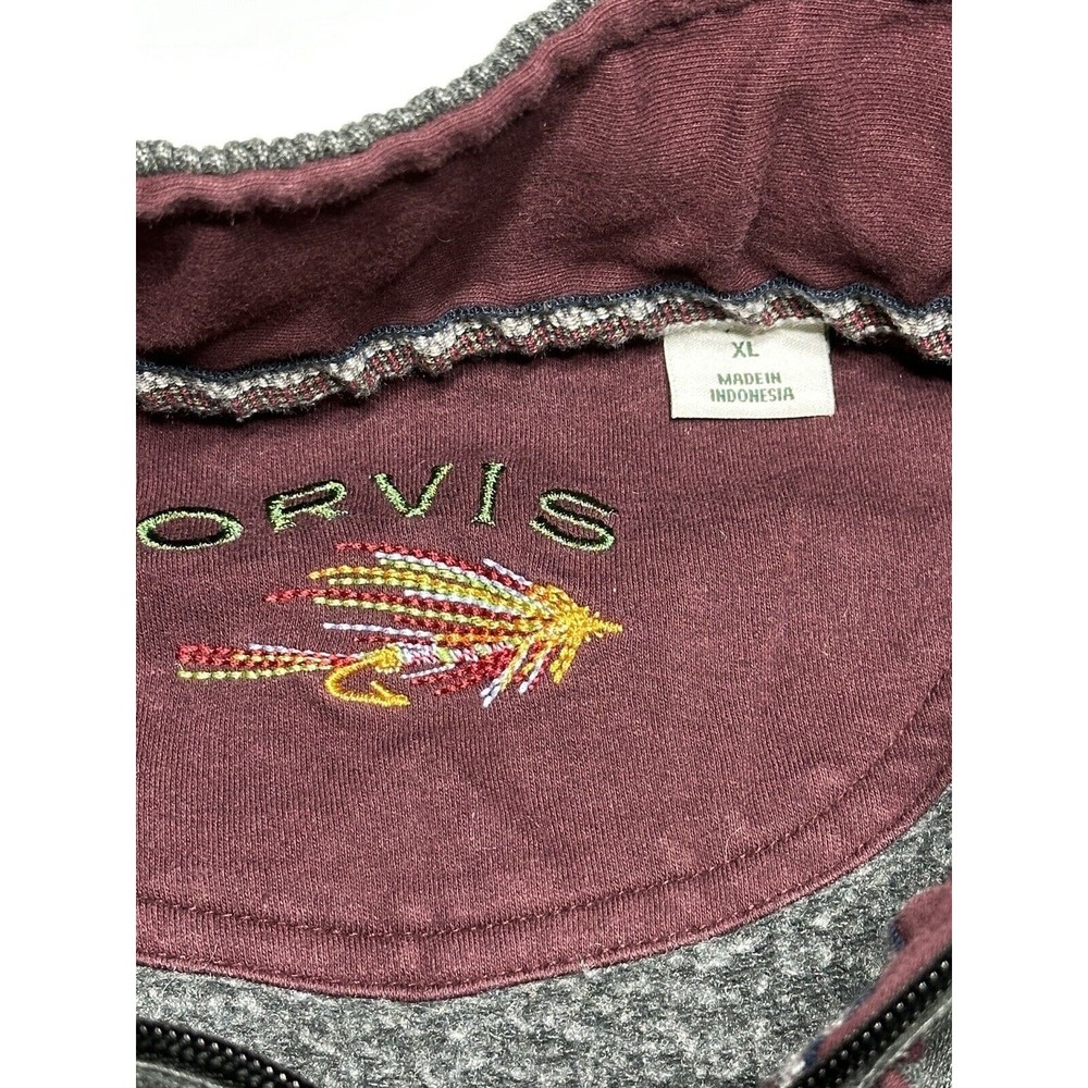 ORVIS Mens Pullover Size XL Quarter Zip Gray Sweater Signature Sweatshirt - Picture 2 of 16